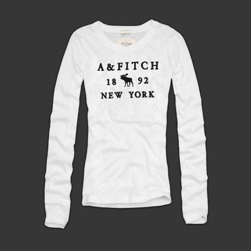 Abercrombie Fitch Mujeres De Cuello Redondo Largo Remera AF8116